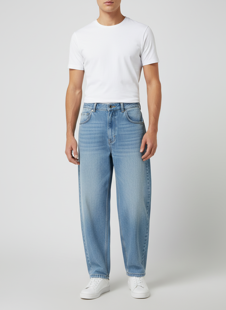 Premium Light Wash Baggy Jeans