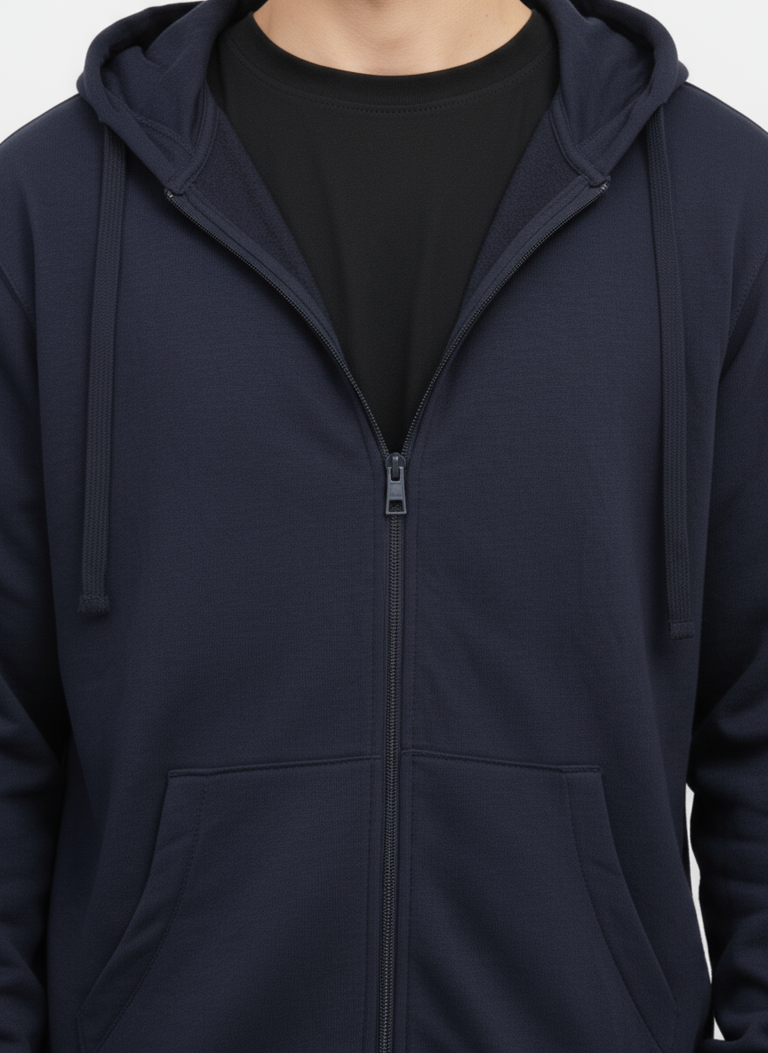 Classic Unisex Grey Zip-Up Hoodie