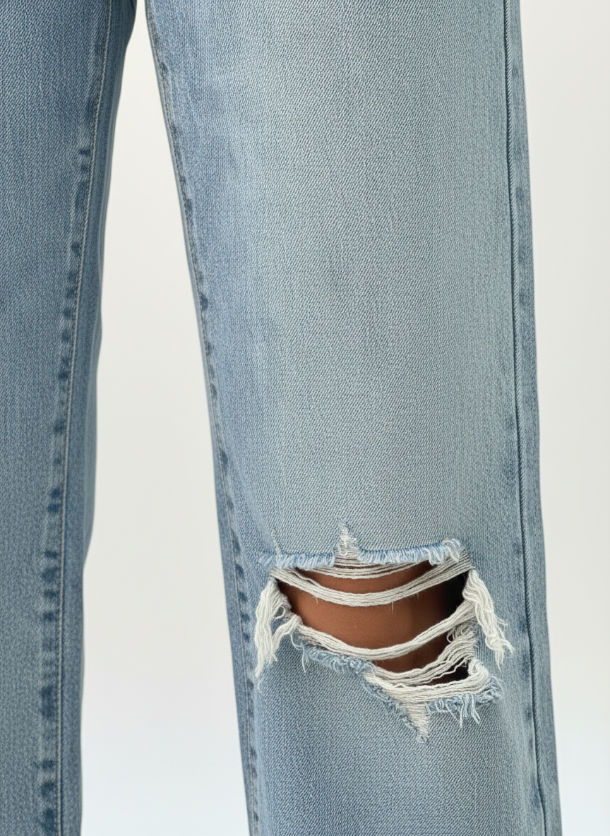 Women’s High-Rise Wide Leg Denim Jeans – Light Blue