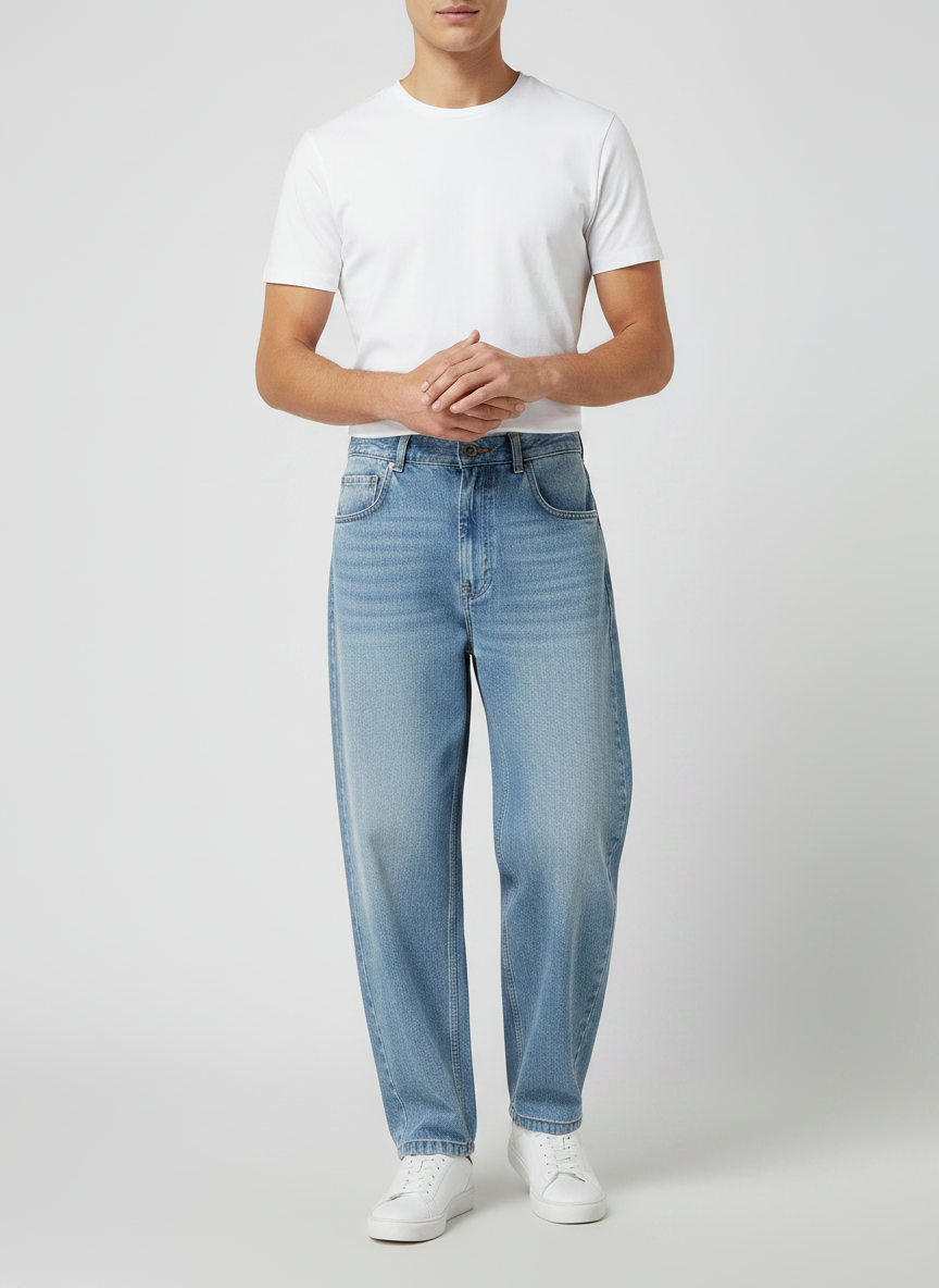 Premium Light Wash Baggy Jeans