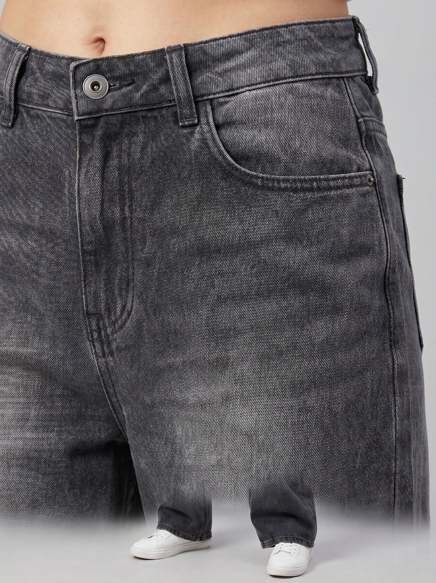 Women’s Charcoal Grey Wide Leg Jeans