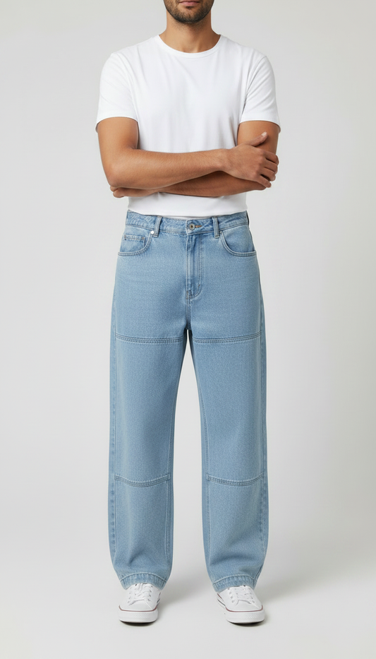 Premium Light Wash Baggy Jeans