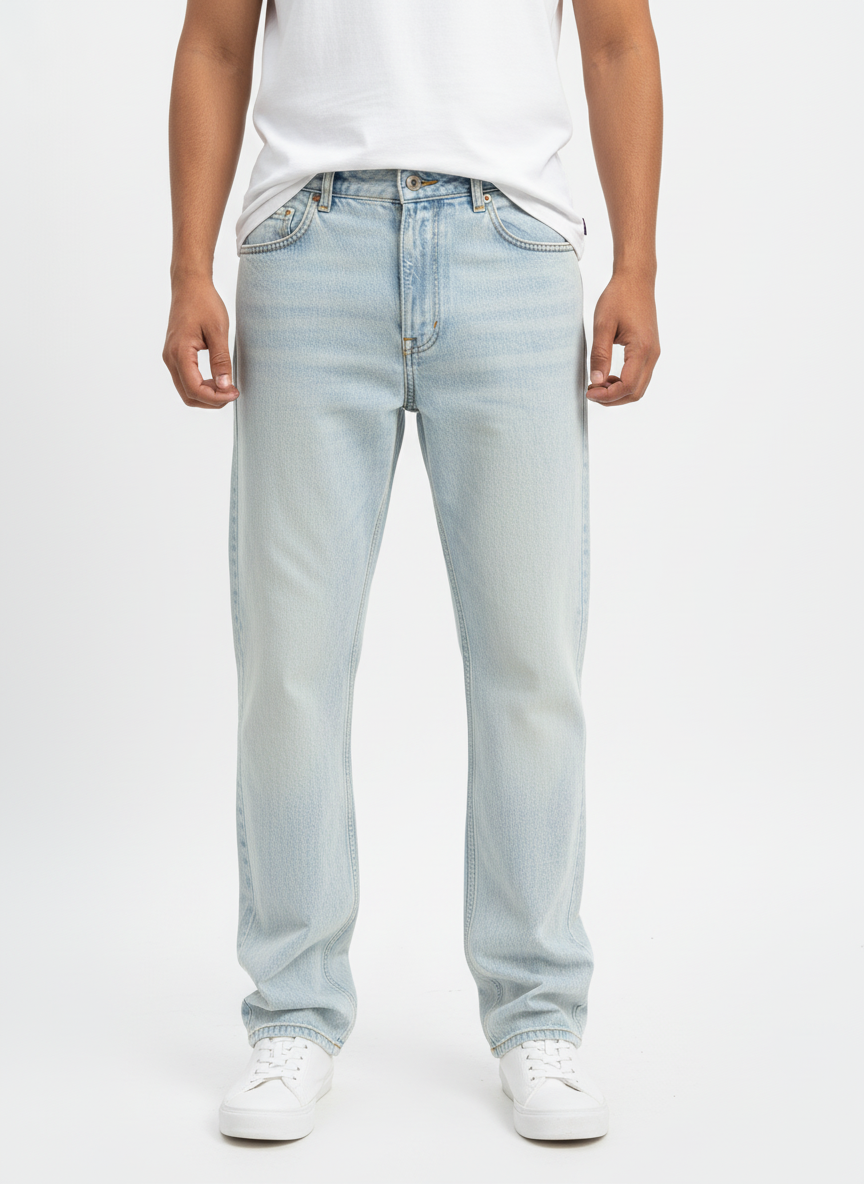 Men’s Light Blue Relaxed Fit Denim Jeans