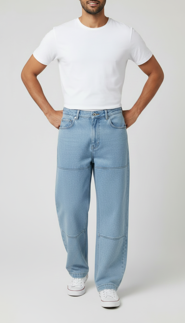 Premium Light Wash Baggy Jeans