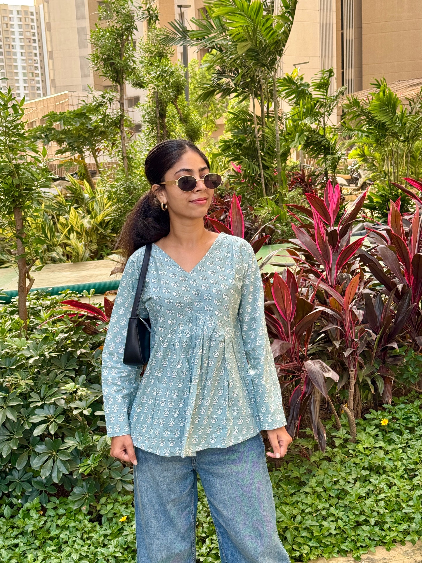 🌸 Printed Cotton Short Kurti – 4 Vibrant Shades