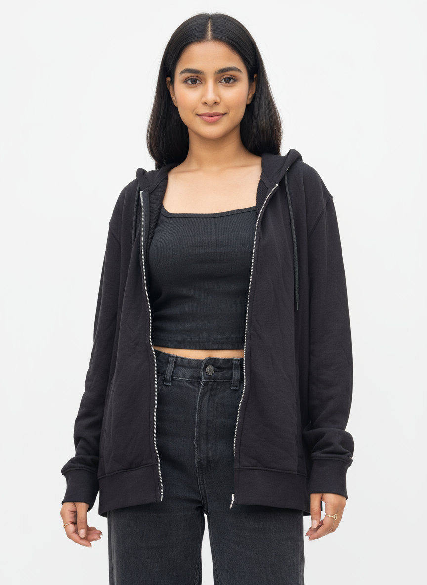 Unisex Oversized Zip-Up Hoodie