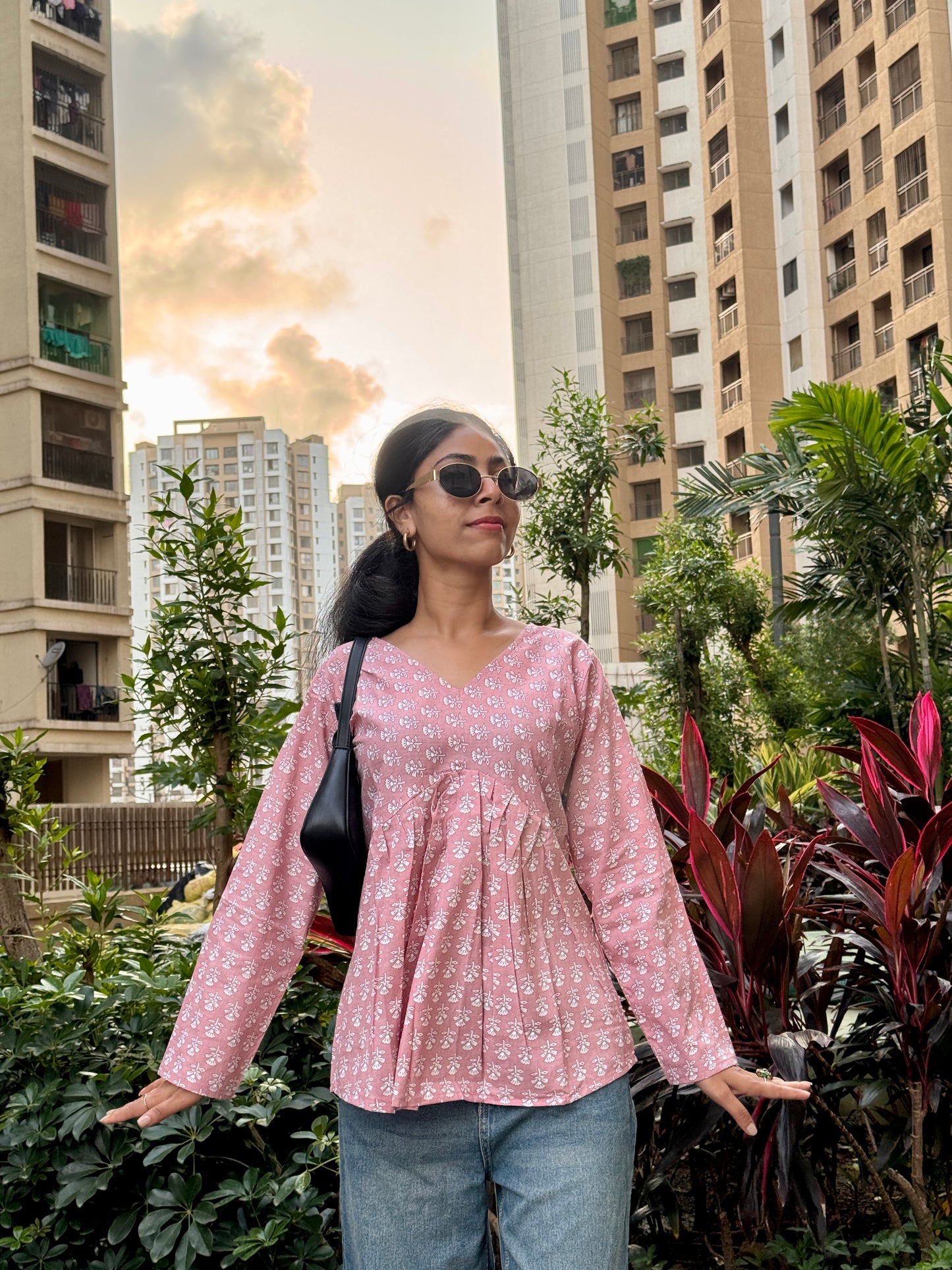 🌸 Printed Cotton Short Kurti – 4 Vibrant Shades