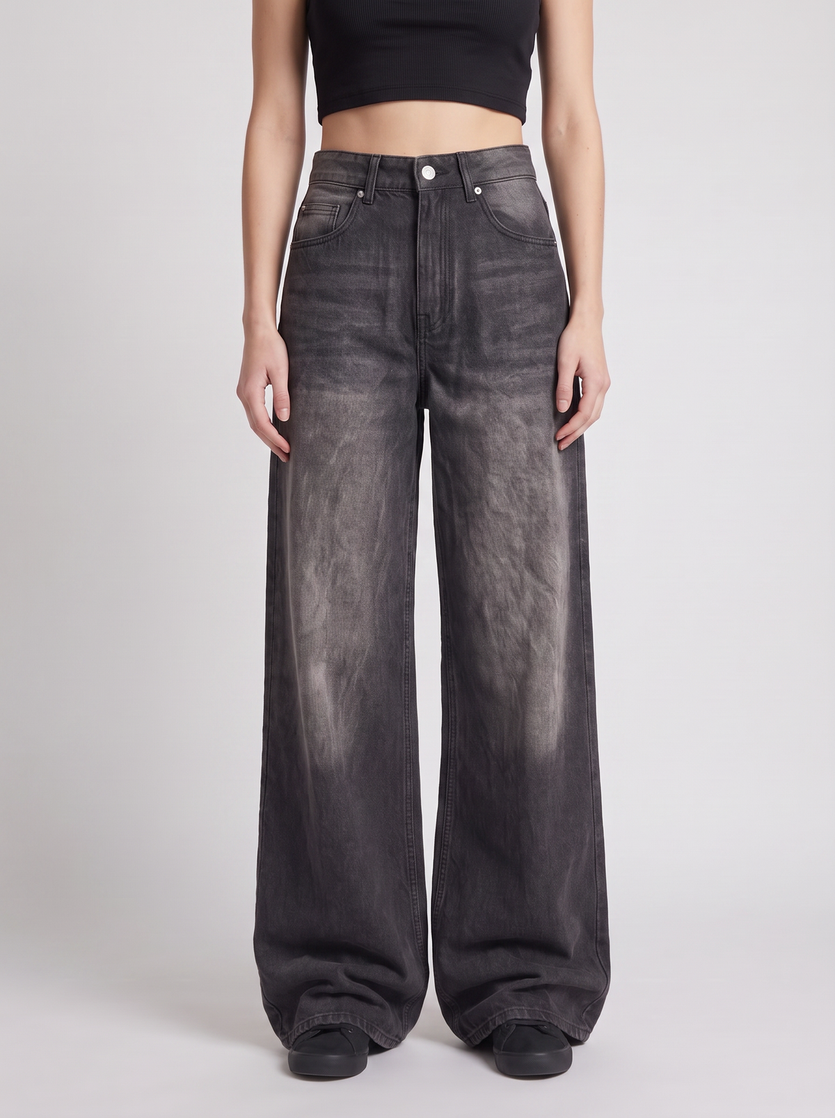 Super Wide Leg Washed Jeans