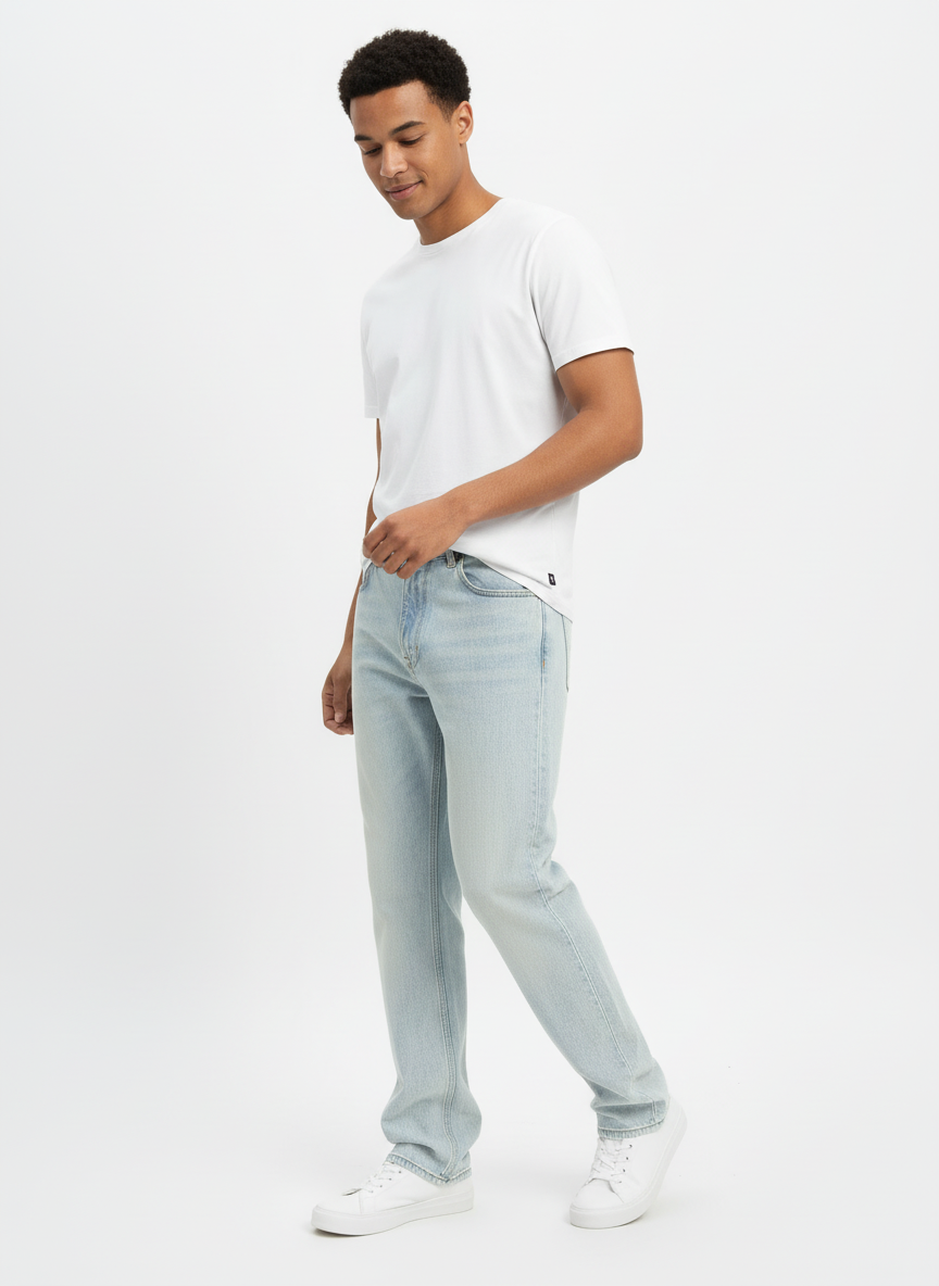 Men’s Light Blue Relaxed Fit Denim Jeans