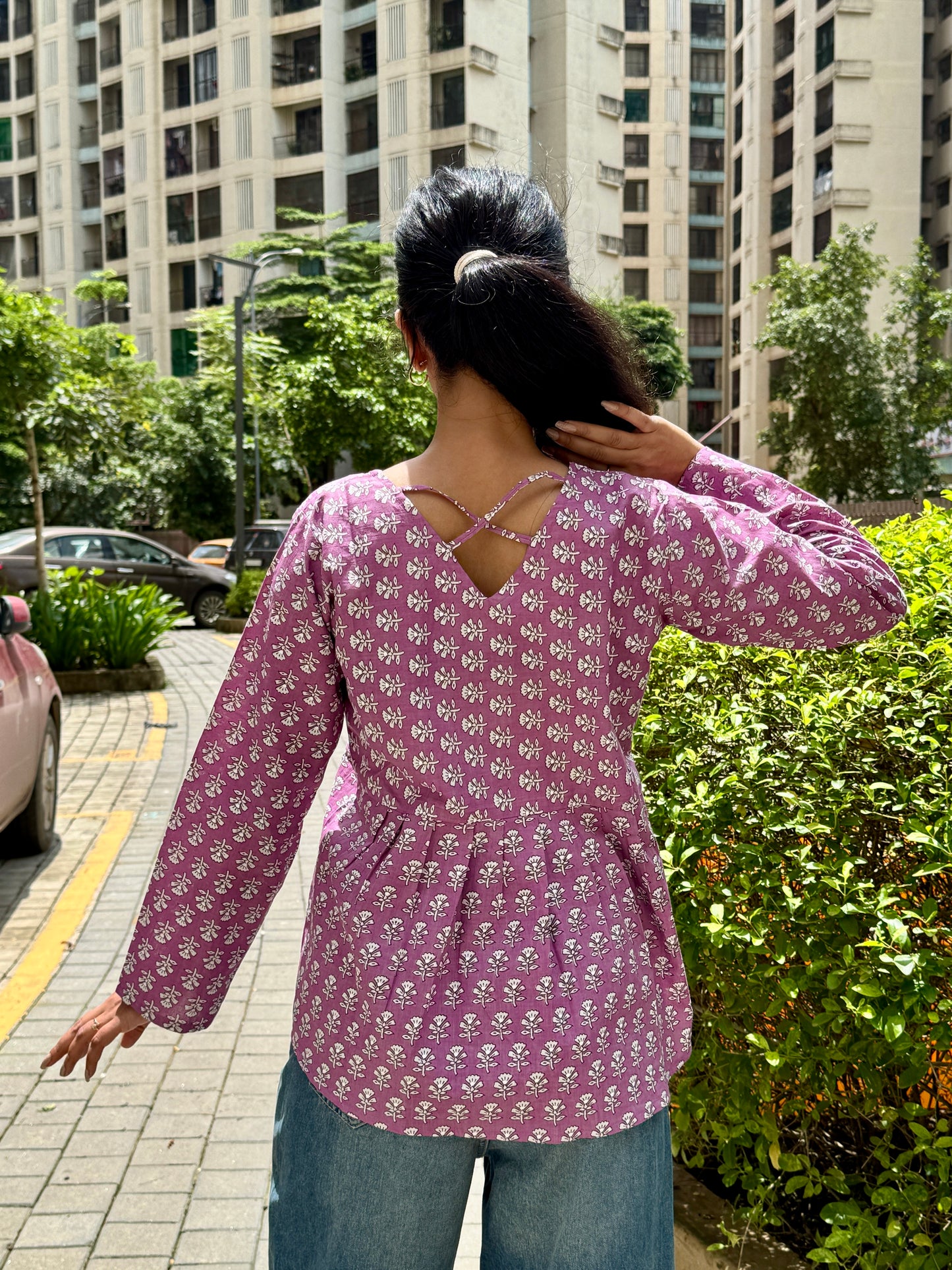 🌸 Printed Cotton Short Kurti – 4 Vibrant Shades