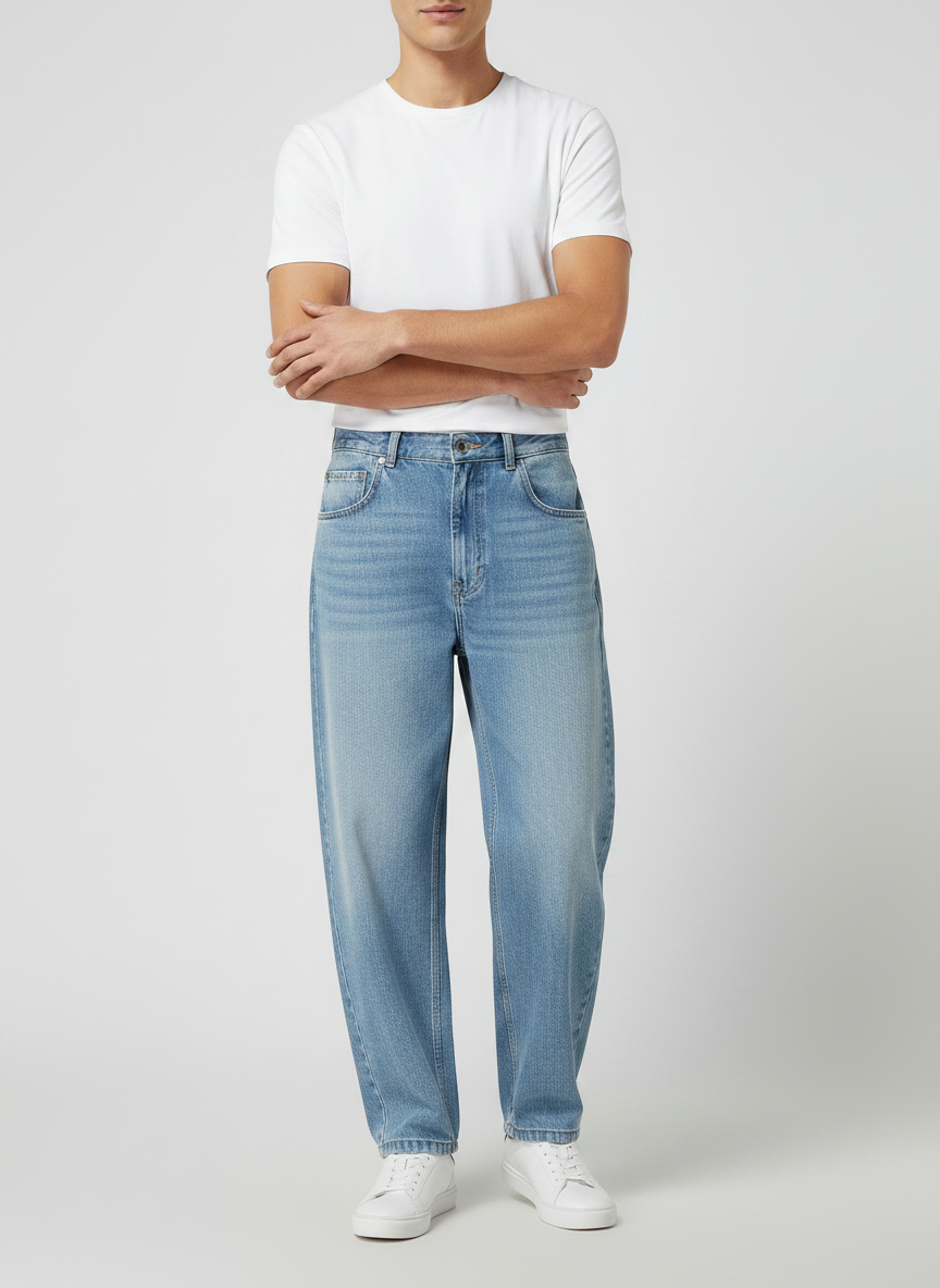 Premium Light Wash Baggy Jeans