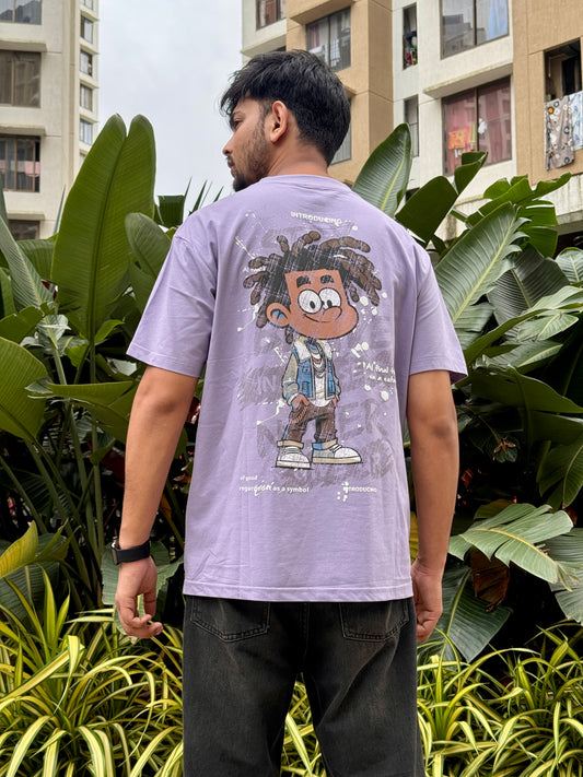 Purple Graphic Oversized T-Shirt – Street Style Comfort