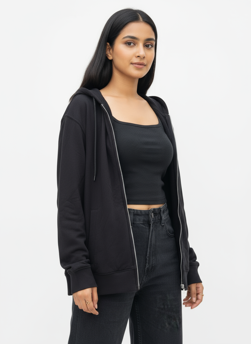 Unisex Oversized Zip-Up Hoodie