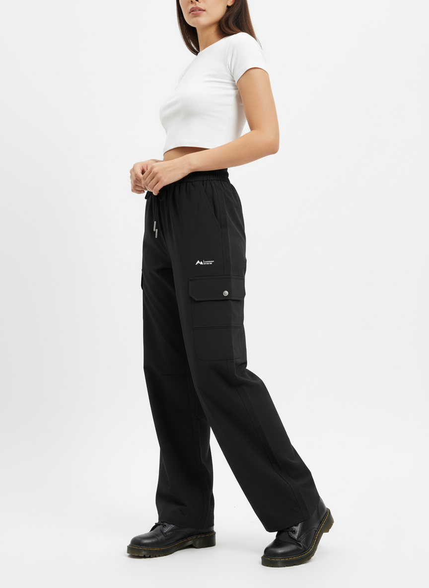 Unisex Utility Cargo Pants – Black Edition