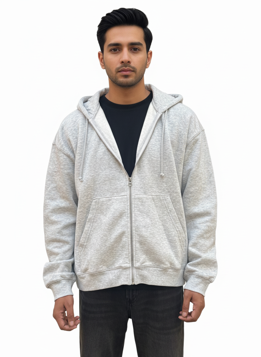 Unisex Oversized Zip-Up Hoodie