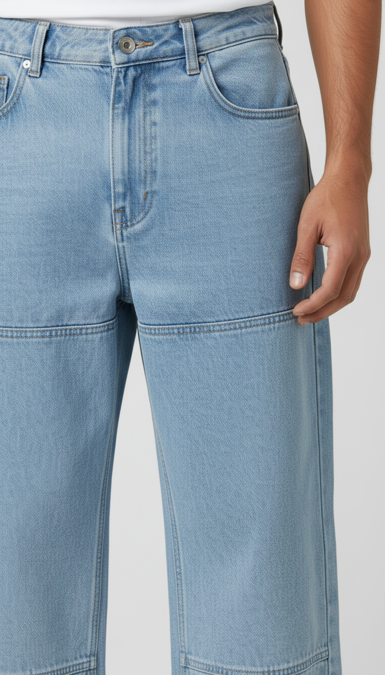 Premium Light Wash Baggy Jeans