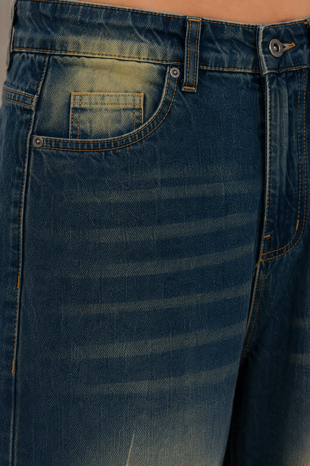 Wide-Leg Washed Denim Jeans