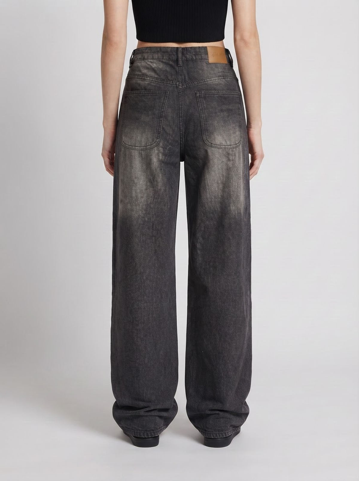 Super Wide Leg Washed Jeans